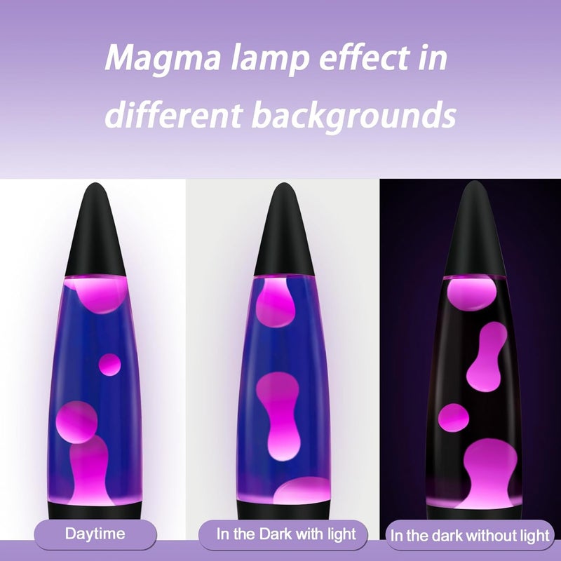 Vanful Store 16 Inches Purple Magma Lamp with White Wax Black Base Soothing Liquid Motion Lamp Home Decoration Bedroom Living Room Night Light for Adults Kids Boys Girls - Image 3